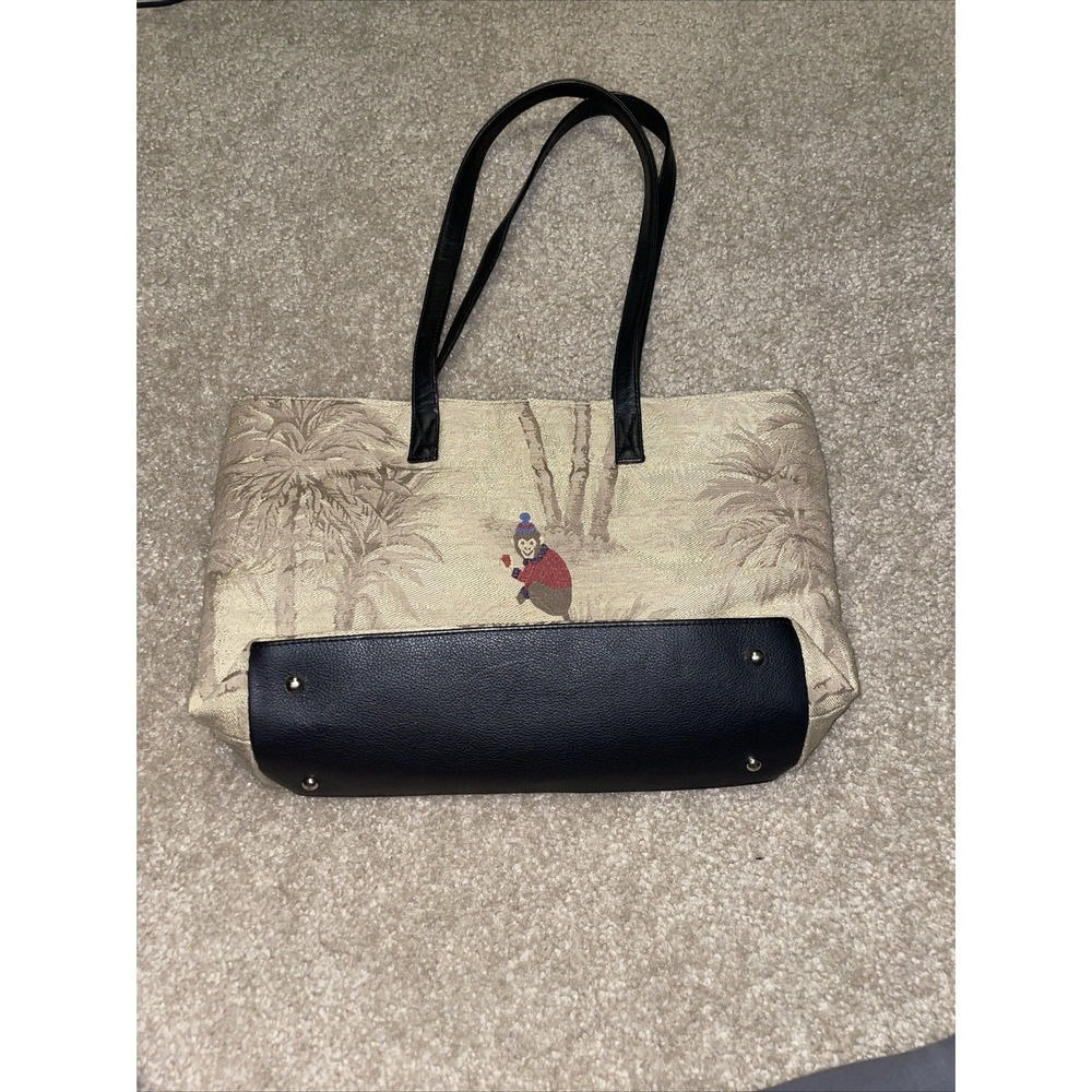 Rob‎ Ference Los Angeles Tapestry Tote Bag Tropical Monkey Palm Tree Black Tan